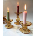 custom colored Amber Glass Candlesticks glass holder